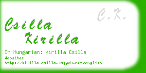csilla kirilla business card